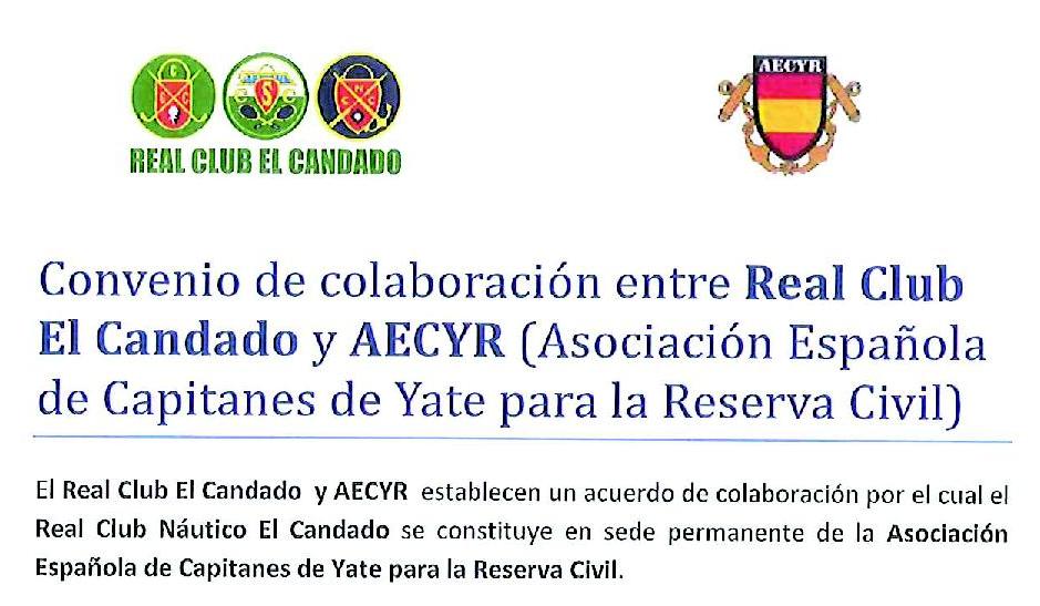 Convenio de colaboración entre el Real Club El Candado y AECYR